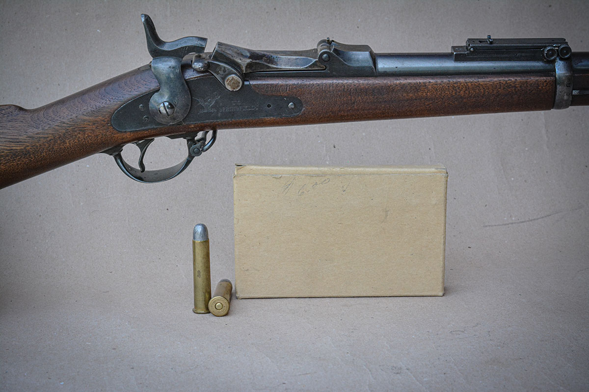 The U.S. Model 1873 Trapdoor is a famous and historically significant rifle.  While modern 45-70 Government ammunition can be fired in them safely, the jacketed bullets will wear the barrels out prematurely.  Low-pressure cast bullet loads, which must be handloaded, are the best option.